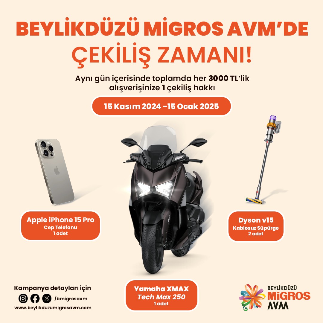 Beylikdüzü Migros AVM Çekiliş Katılım Koşulları